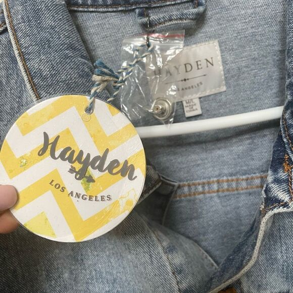 Nwt Hayden distresses denim beaded jacket Sz M/L - Picture 3 of 14